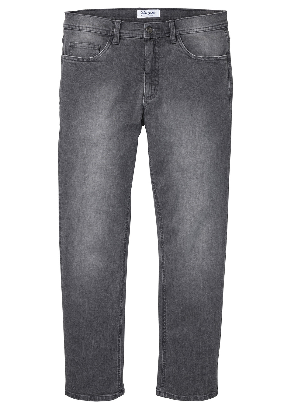 Ελαστικό τζιν σε γραμμή comfort regular fit-Γκρι denim-John Baner JEANSWEAR