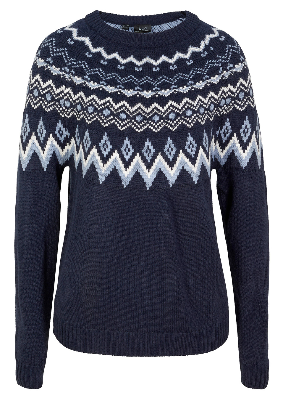 Νορβηγικό πουλόβερ-Μπλε σκούρο-bpc bonprix collection