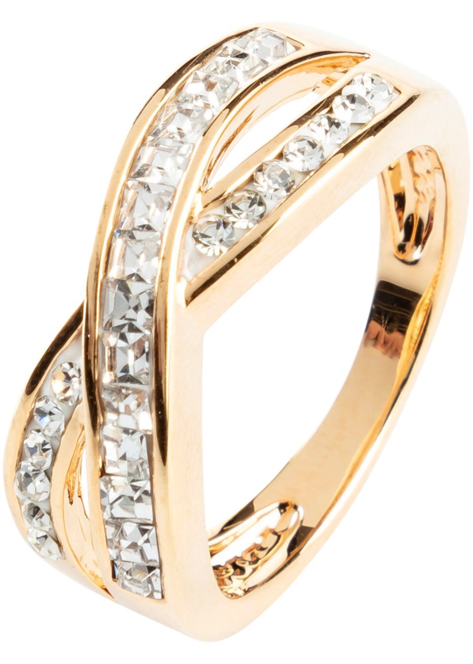 Пръстен с кристали-Позлатено-bpc bonprix collection