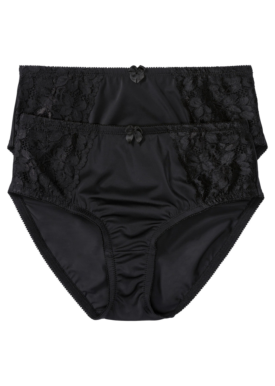 Ψηλόμεσο σλιπ (συσκευασία των 2) με ανακυκλωμένο πολυαμίδιο-Μαύρο + Μαύρο-bpc selection