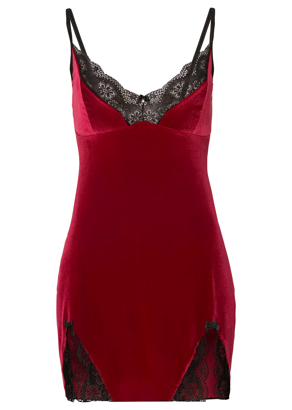 Βελούδινο φόρεμα-Κόκκινο/Μαύρο-Venus