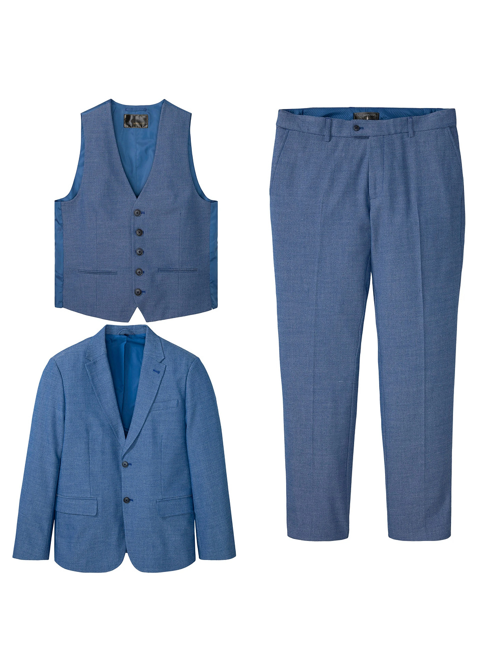 Κοστούμι (3 τεμ.) σακάκι, παντελόνι, γιλέκο-Μπλε μελανζέ-bpc selection
