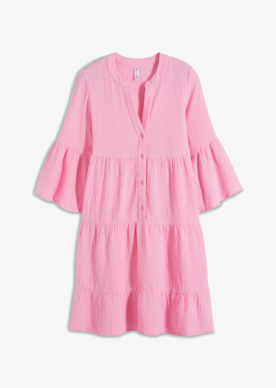 Φόρεμα τουνίκ από μουσελίνα-Ροζ-RAINBOW