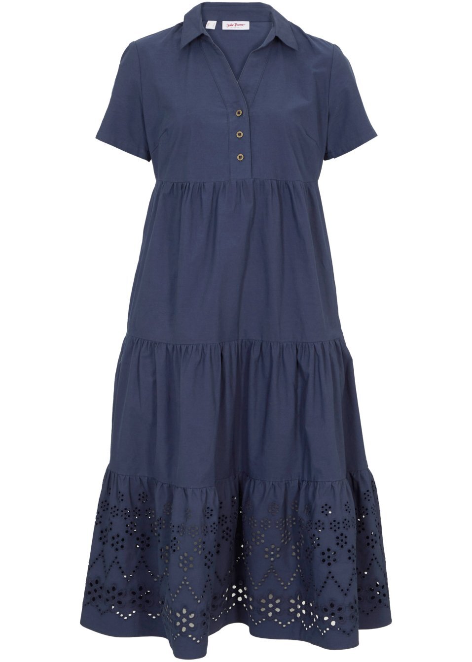Φόρεμα τουνίκ με διάτρητο κέντημα-Μπλε σκούρο-John Baner JEANSWEAR