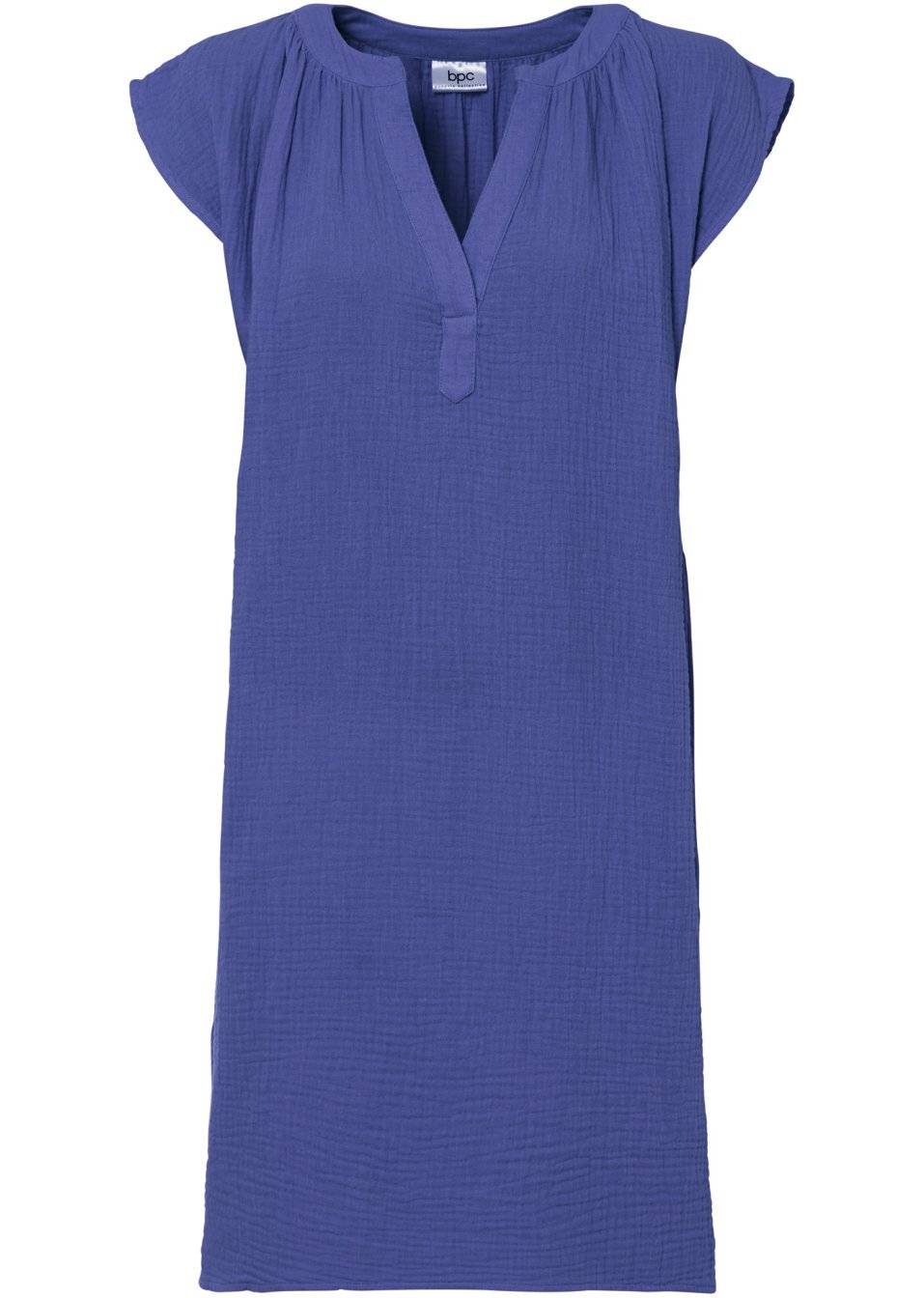 Φόρεμα από βαμβακερή μουσελίνα-Μπλε της ίριδας-bpc bonprix collection