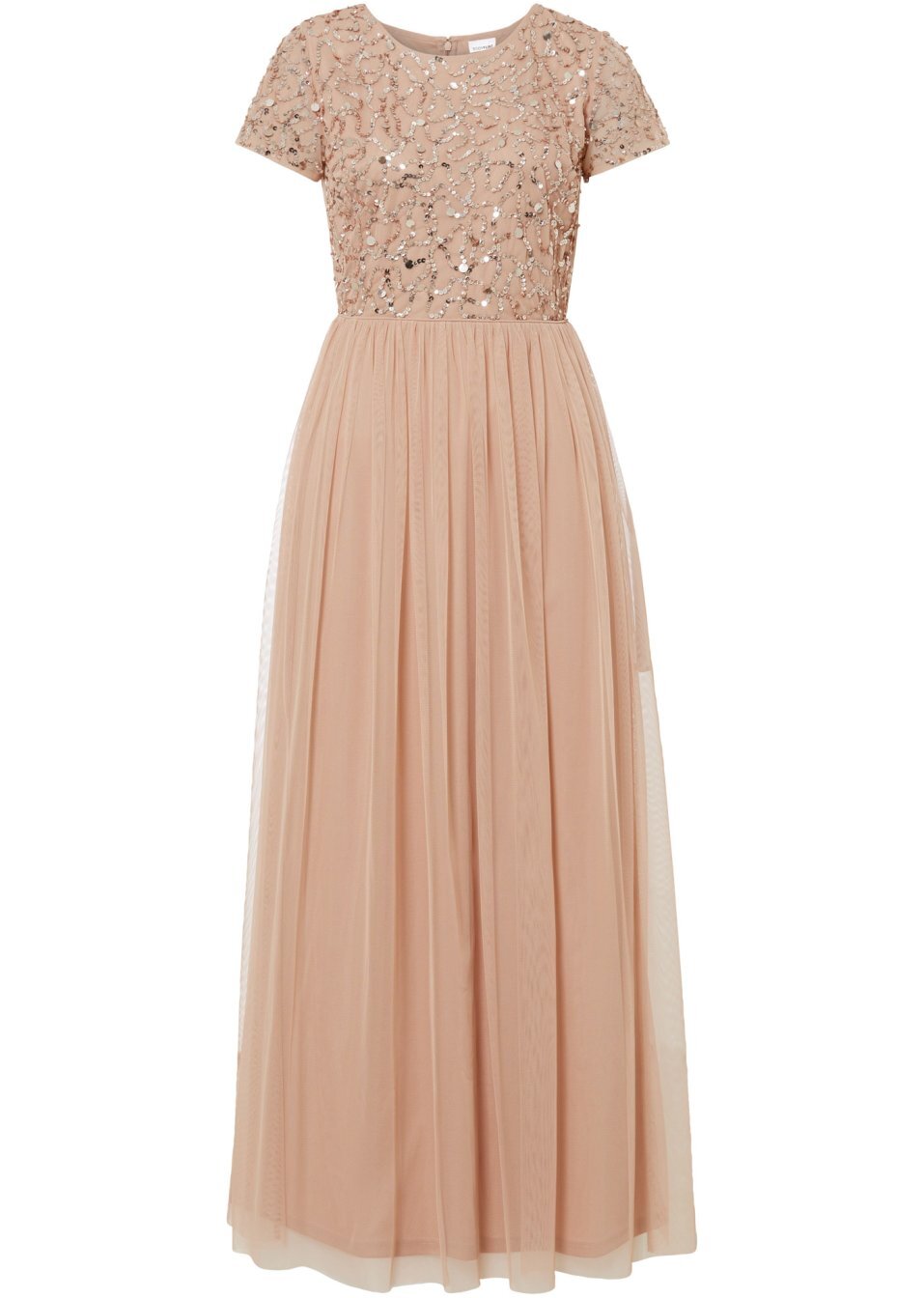 Μακρύ φόρεμα με παγιέτες-Ροζ vintage-BODYFLIRT