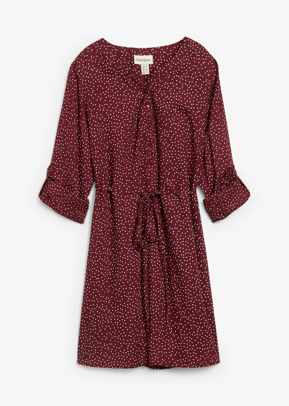 Φόρεμα εγκυμοσύνης και θηλασμού-Του μούρου σκούρου πουά/Λευκό-bpc bonprix collection