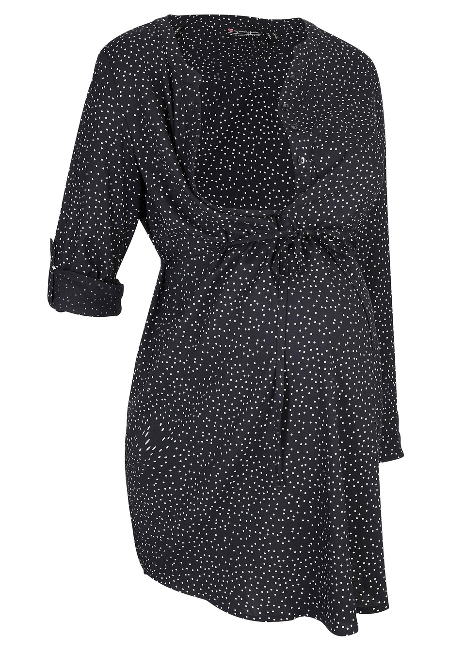 Φόρεμα εγκυμοσύνης και θηλασμού-Μπλε σκούρο/Λευκό πουά-bpc bonprix collection