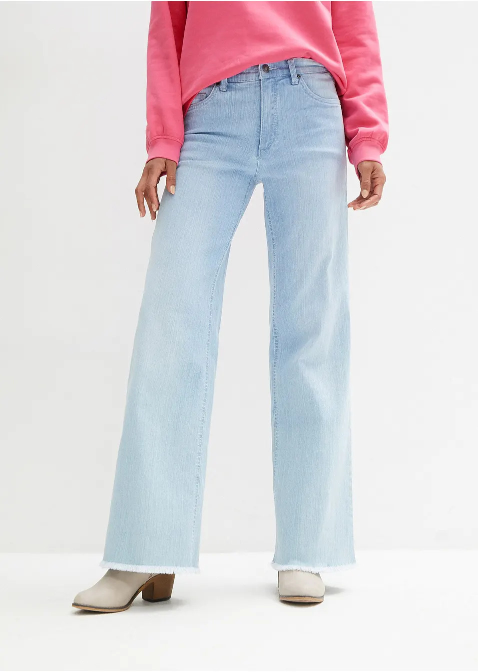 Τζιν wide leg, ψηλόμεσο-John Baner JEANSWEAR
