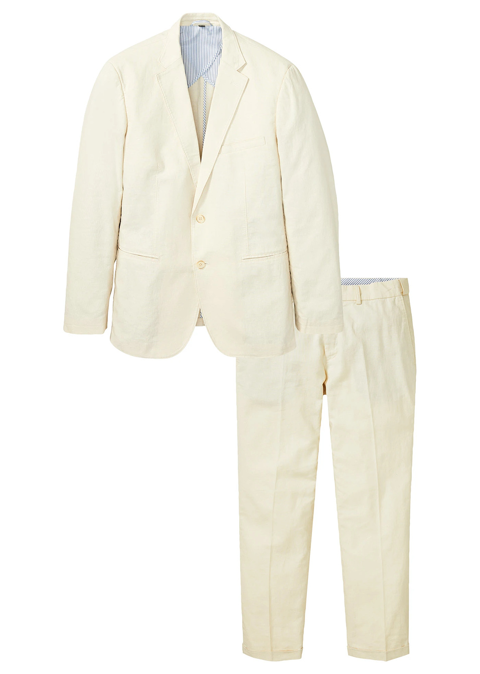 Λινό κοστούμι (σετ 2 τεμ.): Σακάκι και παντελόνι-Της άμμου-bpc selection