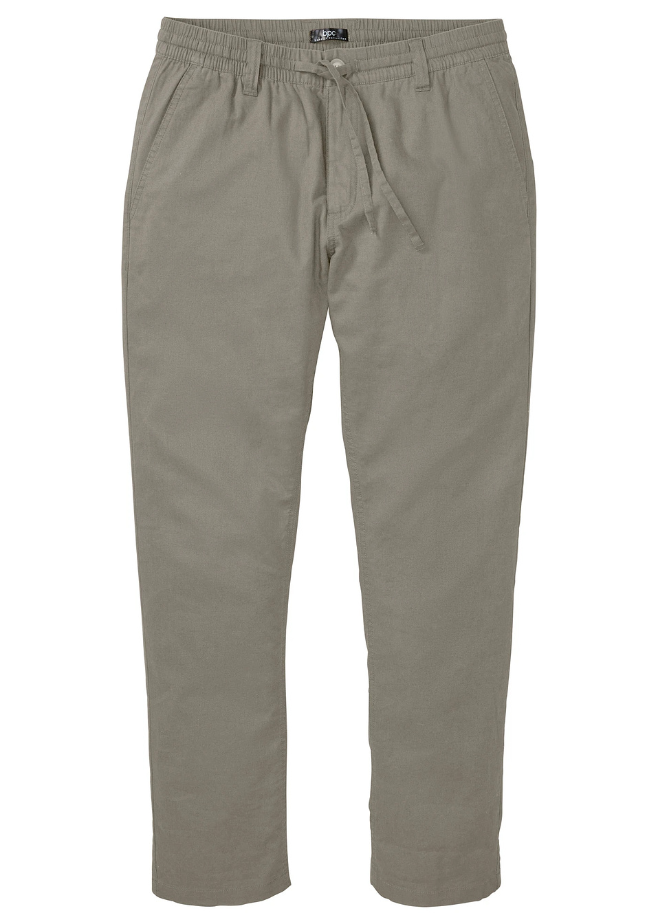 Παντελόνι chino με λινό regular fit straight-Πράσινο λαδί σκούρο-bpc bonprix collection