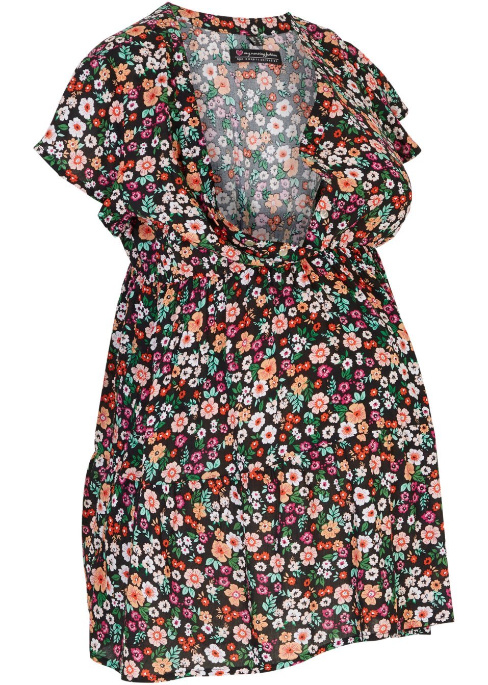 Туника за бременни и кърмещи майки от устойчива вискоза-Черно флорално-bpc bonprix collection