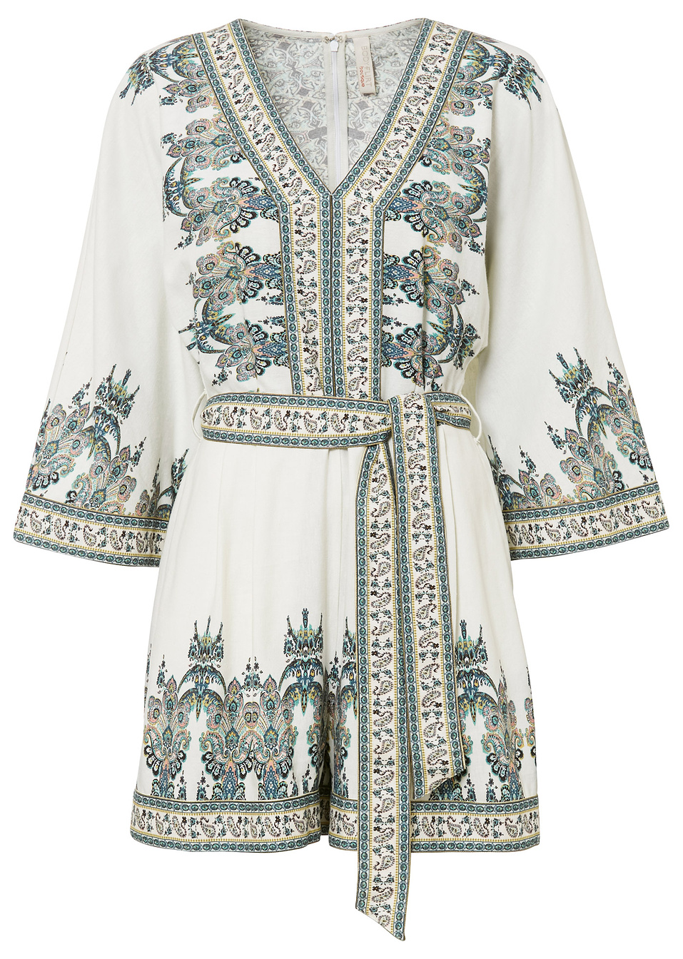 Ολόσωμη φόρμα με λινό-Μπεζ-BODYFLIRT boutique