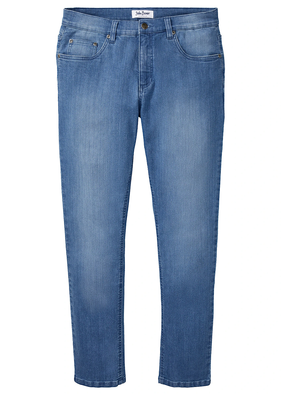Ελαστικό τζιν slim fit straight-Μπλε denim-John Baner JEANSWEAR