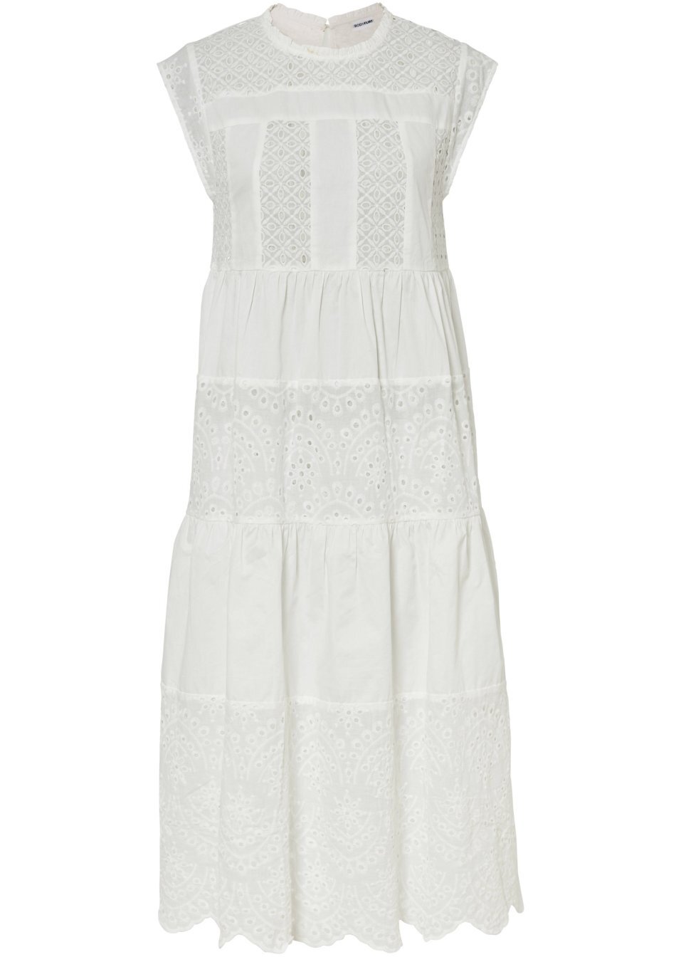 Φόρεμα midi με δαντέλα-Λευκό-BODYFLIRT