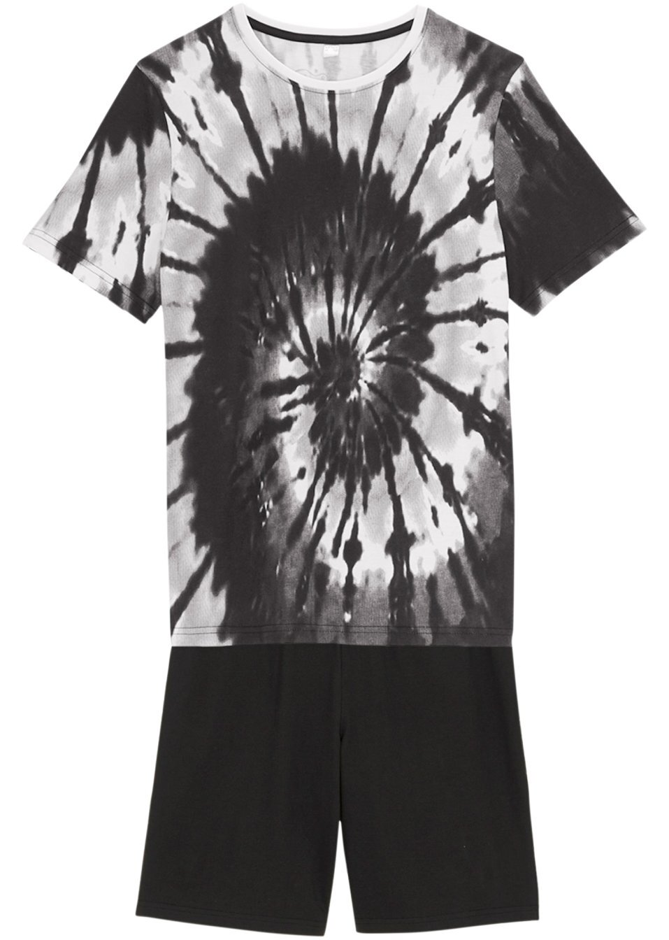 T-shirt και βερμούδα (σετ 2 τεμ.)-Μαύρο/Λευκό εμπριμέ-bpc bonprix collection