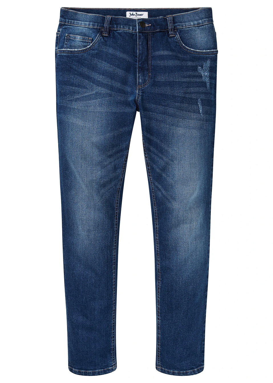 Ελαστικό τζιν slim fit straight-Μπλε denim used-John Baner JEANSWEAR