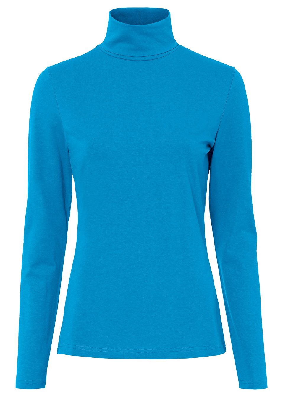 Ελαστική μακρυμάνικη μπλούζα με ψηλό λαιμό-Θαλασσί-bpc bonprix collection