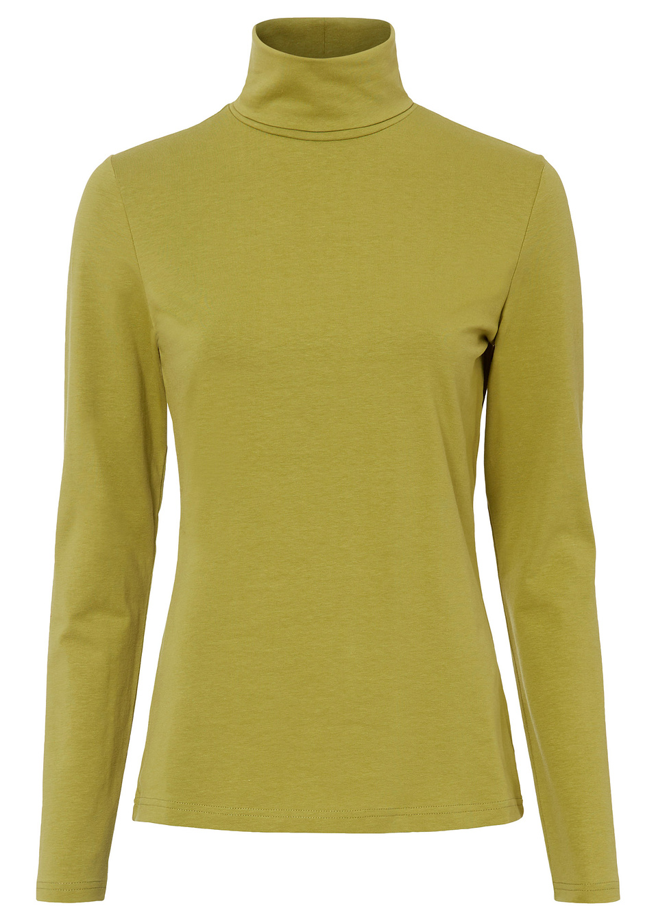 Ελαστική μακρυμάνικη μπλούζα με ψηλό λαιμό-Πράσινο λαδί-bpc bonprix collection