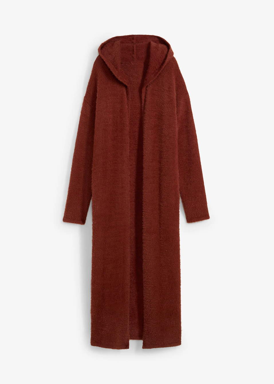 Μακριά ζακέτα από γούνινο νήμα-Καφέ του μαονιού-bpc bonprix collection