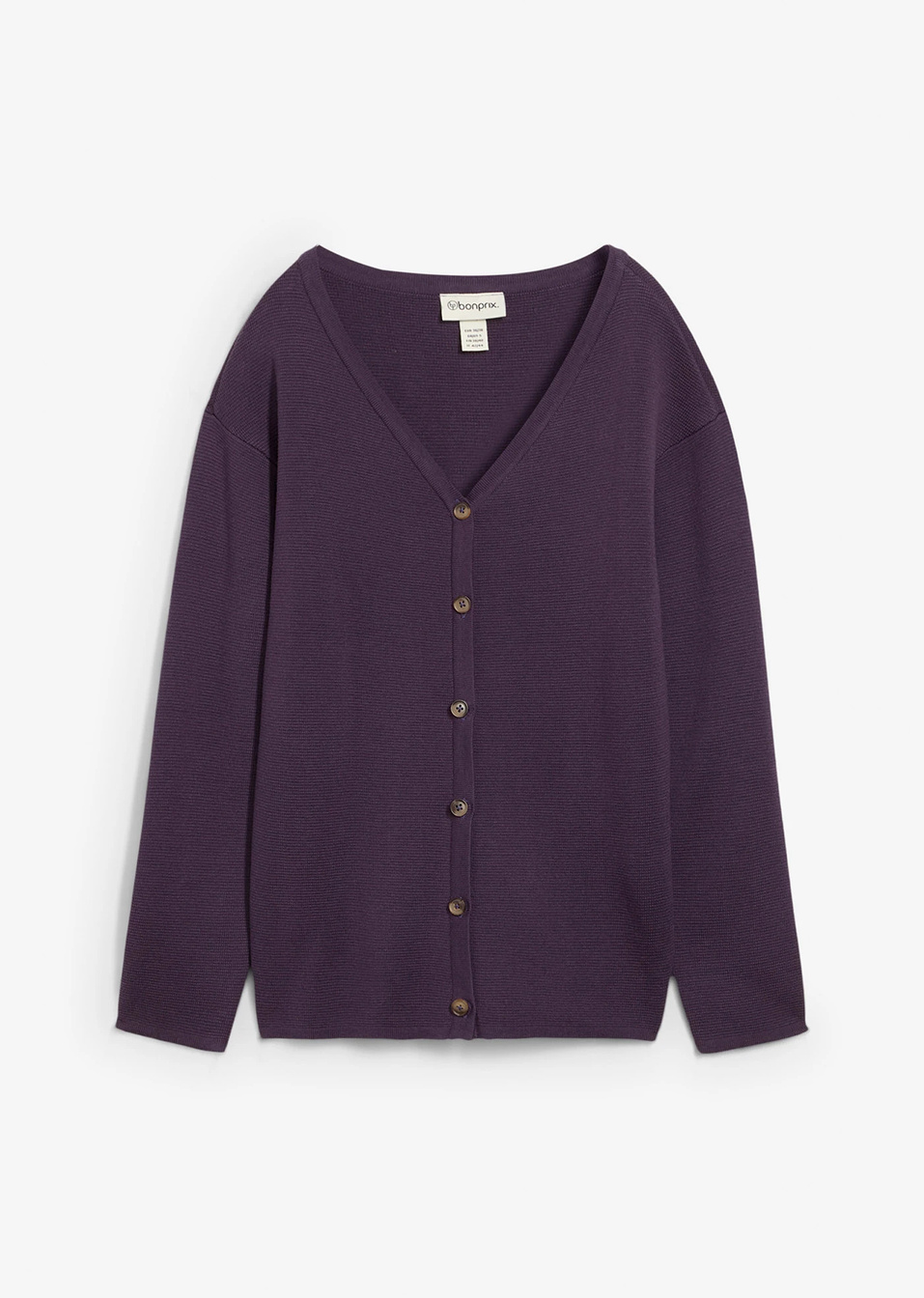 Ζακέτα basic Premium ριμπ-Δαμασκηνί-bpc bonprix collection