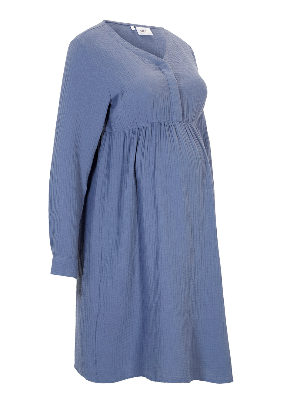 Φόρεμα εγκυμοσύνης και θηλασμού από μουσελίνα-Μπλε φιμέ-bpc bonprix collection