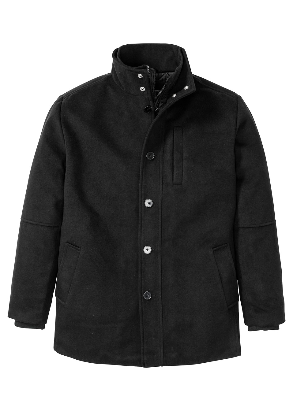 Τζάκετ outdoor από απομίμηση μαλλιού-Μαύρο-bpc selection