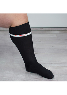 Κάλτσες διαβαθμισμένης συμπίεσης φαρδιά γάμπα Venoform μαύρο σετ 2 ζευγάρια-Hydas