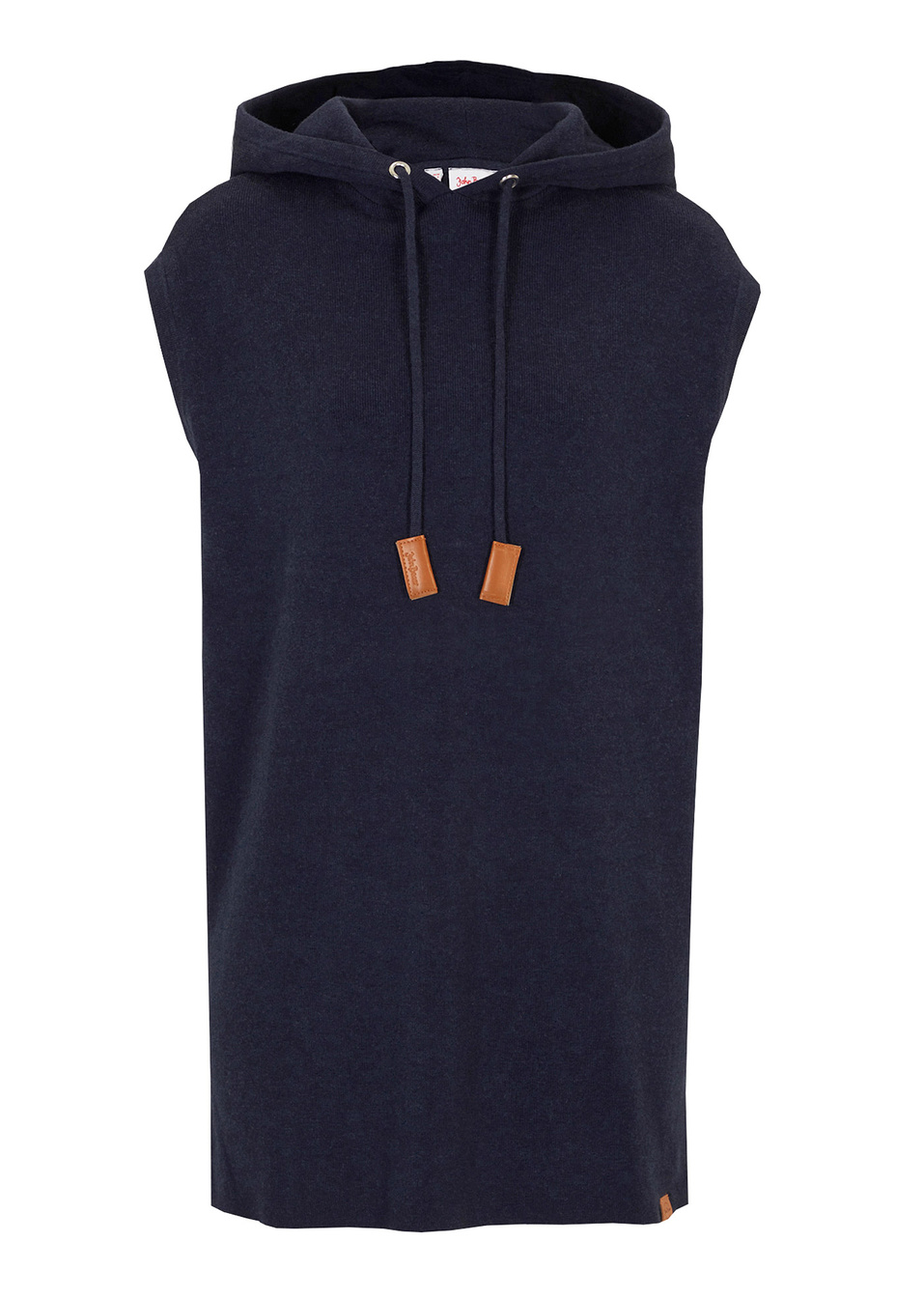 Пуловер без ръкави с качулка-Тъмно синьо меланж-John Baner JEANSWEAR