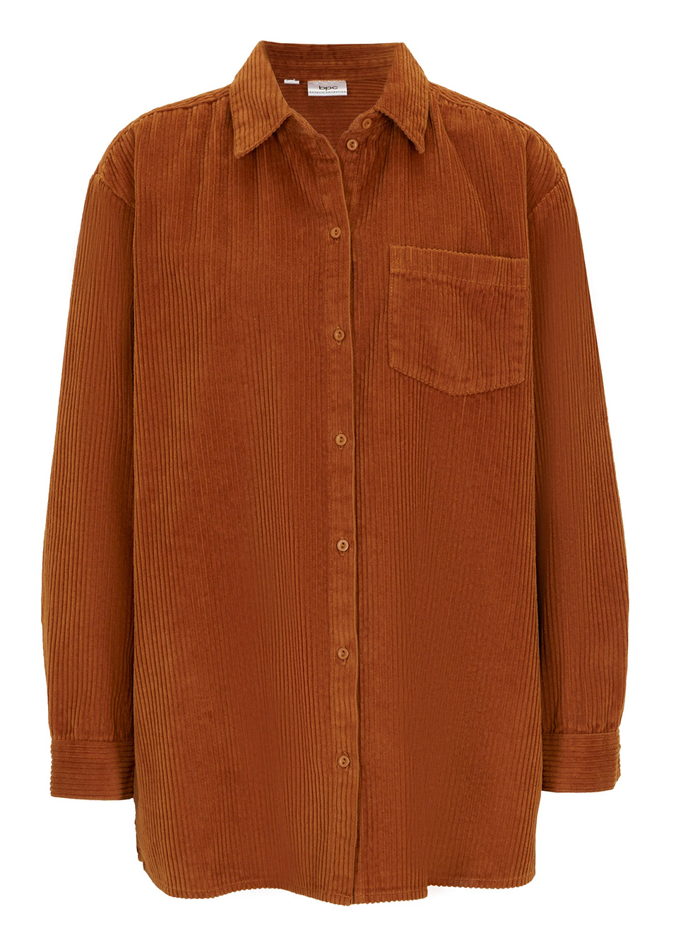 Βαμβακερό κοτλέ πουκάμισο-Μπρονζέ-bpc bonprix collection