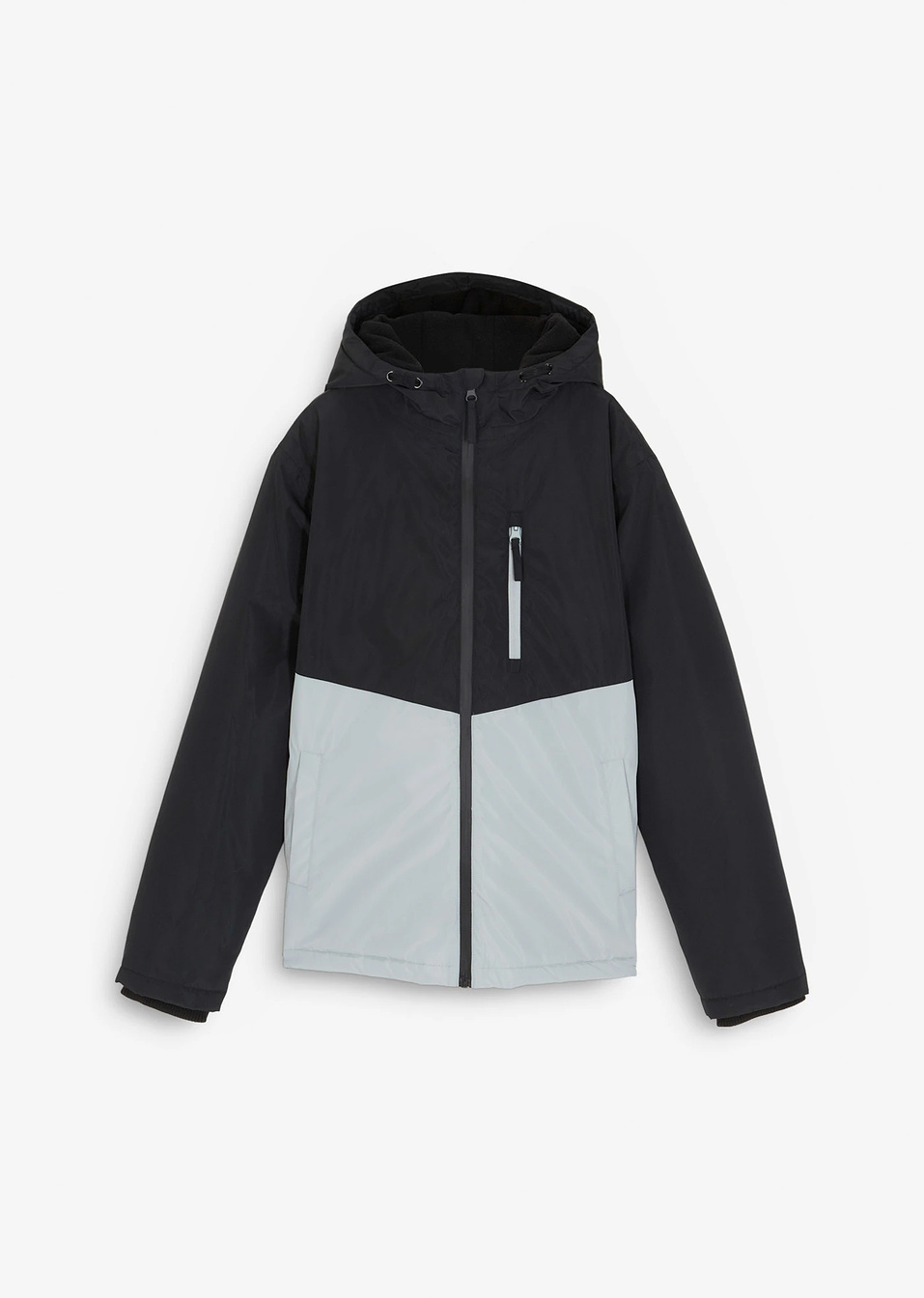 Αδιάβροχο και αντιανεμικό χειμωνιάτικο τζάκετ-Μαύρο/Γκρι ασημί-bpc bonprix collection