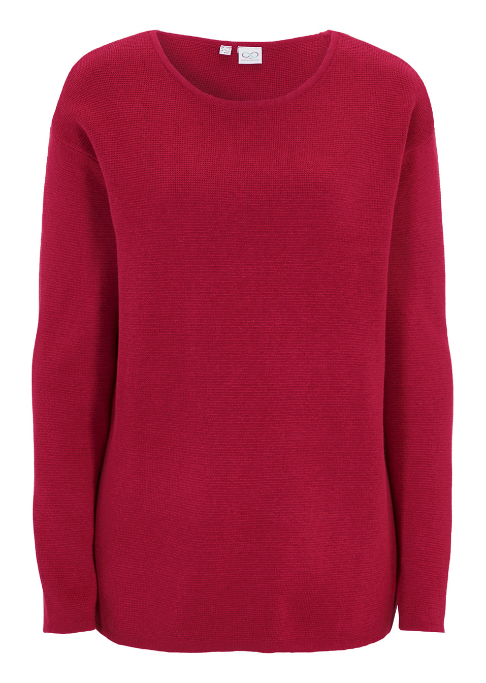 Πουλόβερ ριμπ Premium basic με στρογγυλή λαιμόκοψη-Ματζέντα-bpc bonprix collection