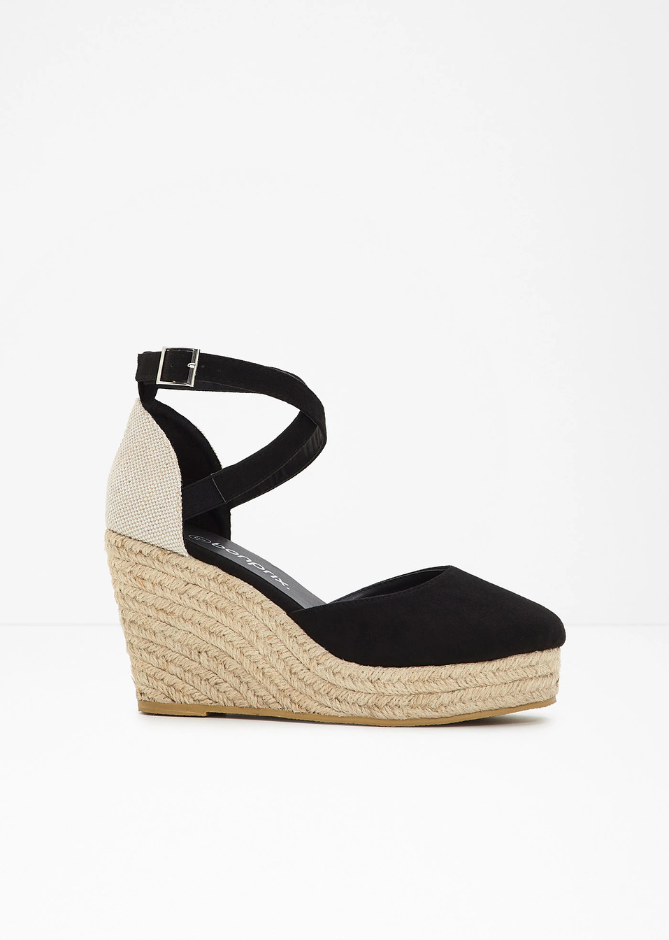 Εσπαντρίγιες με τακούνι πλατφόρμα-Μαύρο-BODYFLIRT