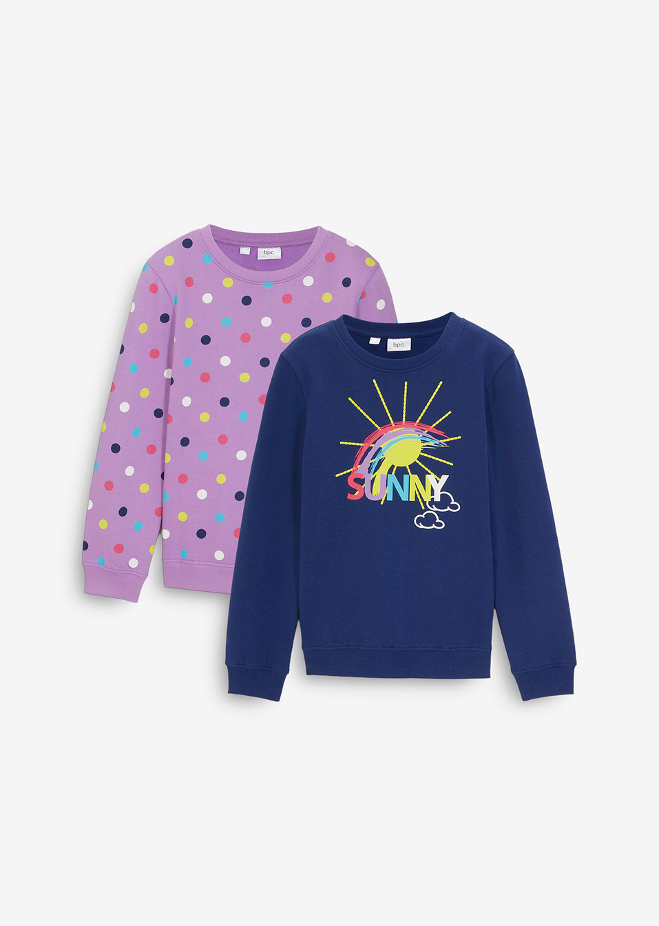 Суитчър (опаковка с 2 бр.)-Нощно синьо + Ярко люляково-bpc bonprix collection