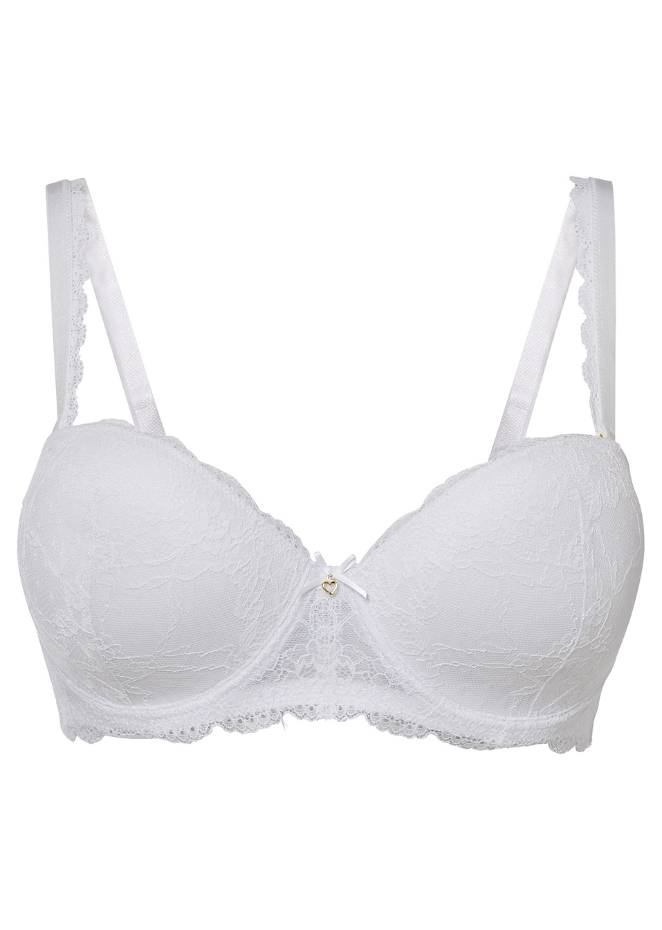 Σουτιέν balconette με μπανέλα-Λευκό-BODYFLIRT