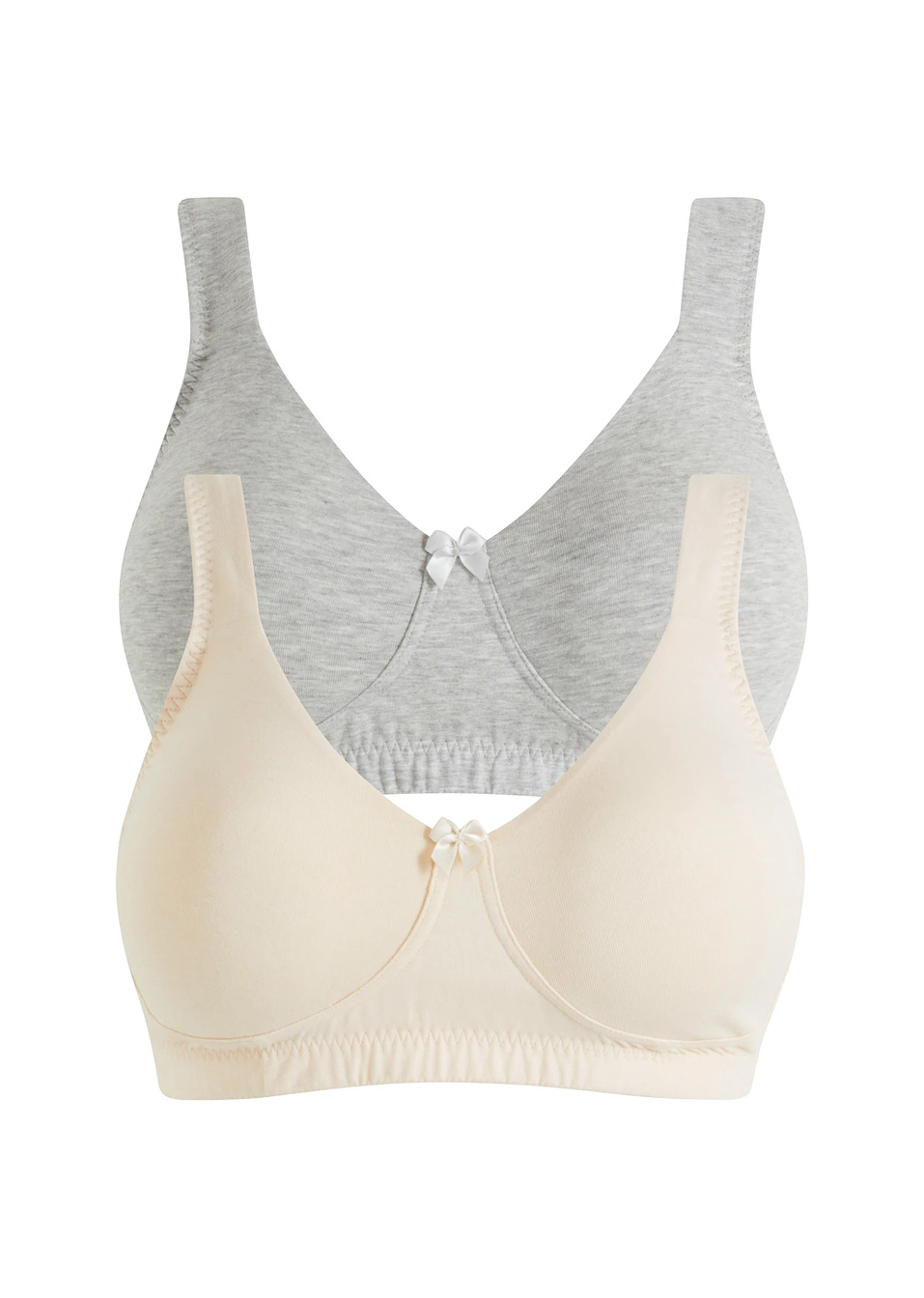 Σουτιέν minimizer χωρίς μπανέλα με βιολογικό βαμβάκι-Της άμμου + Γκρι ανοιχτό μελανζέ-bpc bonprix collection