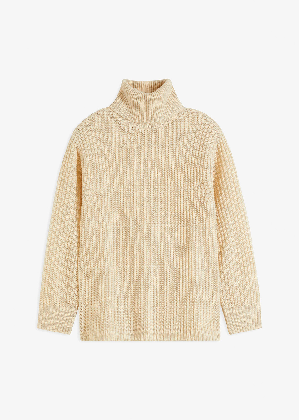 Πουλόβερ με ψηλό λαιμό-Μπεζ του χαλικιού-RAINBOW