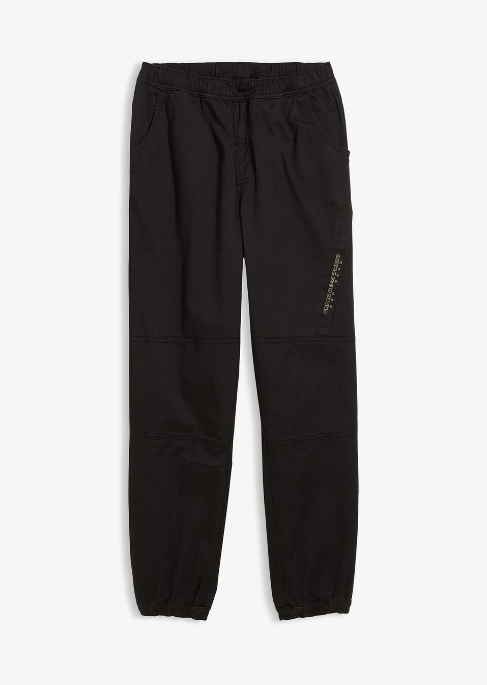 Ισοθερμικό παντελόνι από twill με λάστιχο στη μέση, loose fit-Μαύρο-John Baner JEANSWEAR