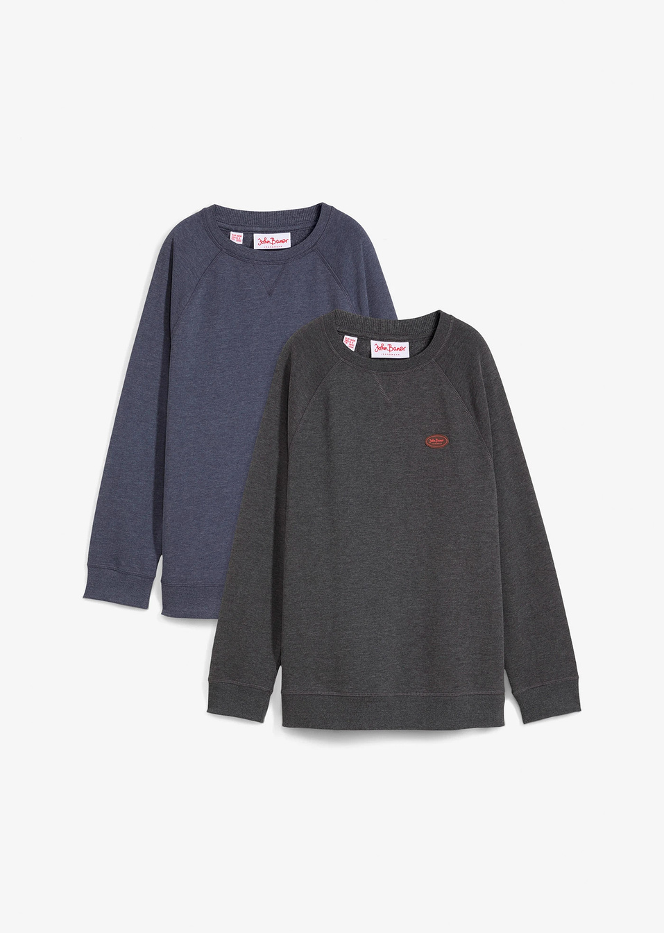 Φούτερ (συσκευασία των 2)-Ανθρακί μελανζέ + Μπλε σκούρο-John Baner JEANSWEAR