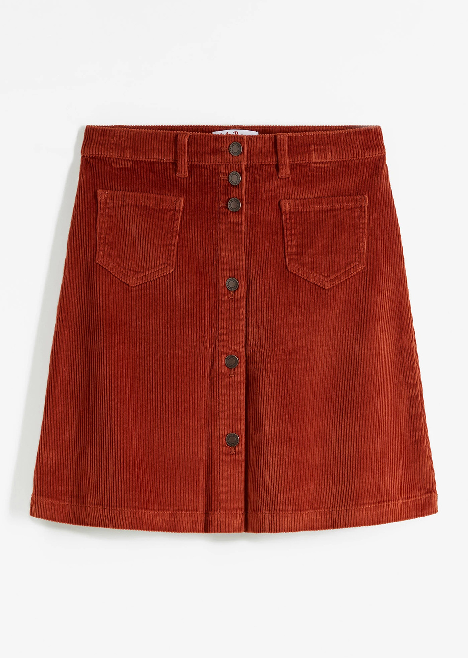 Ελαστική βελούδινη φούστα με κουμπιά-Της σκουριάς-John Baner JEANSWEAR