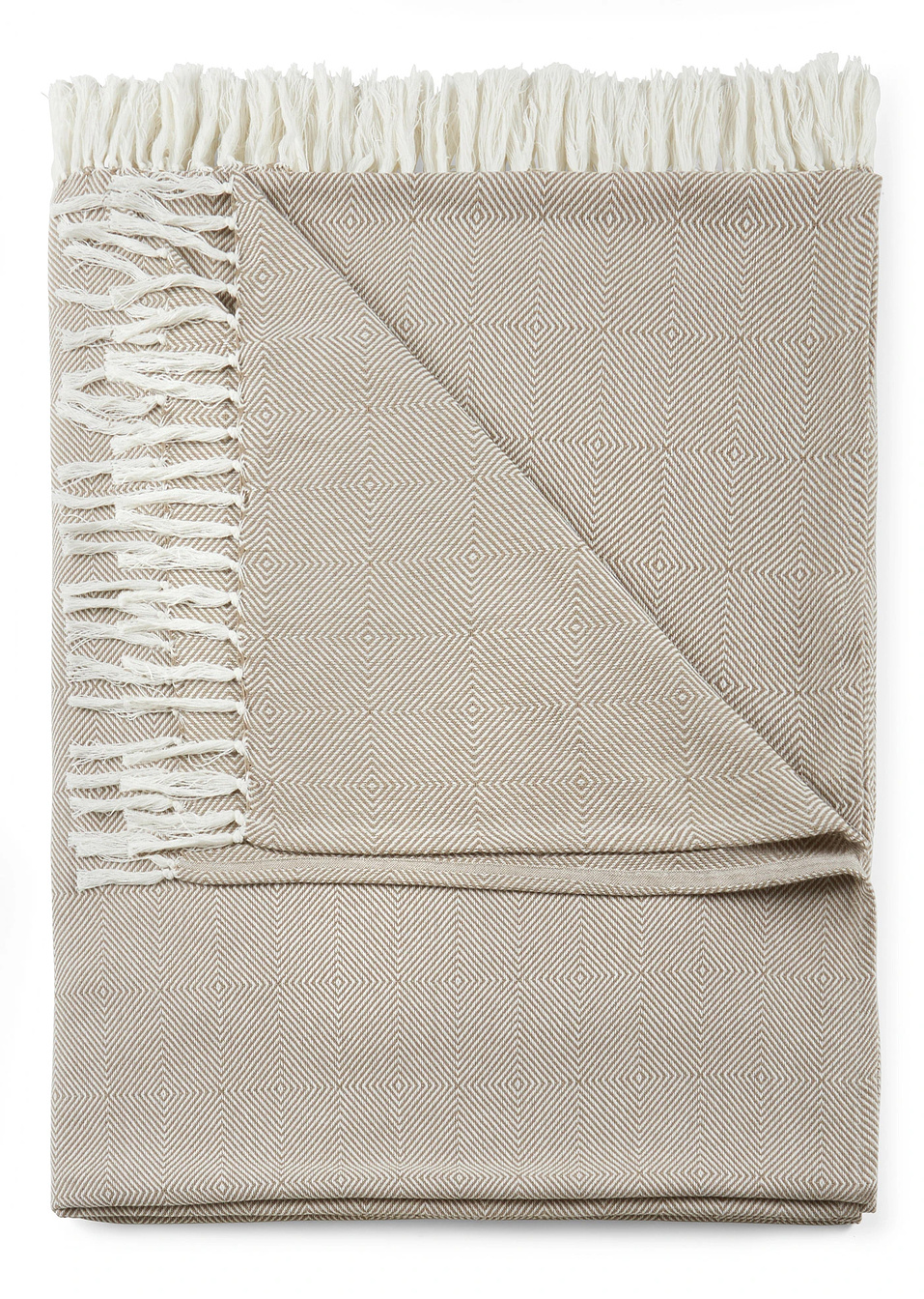 Κάλυμμα με κρόσσια-Κρεμ-bpc living bonprix collection