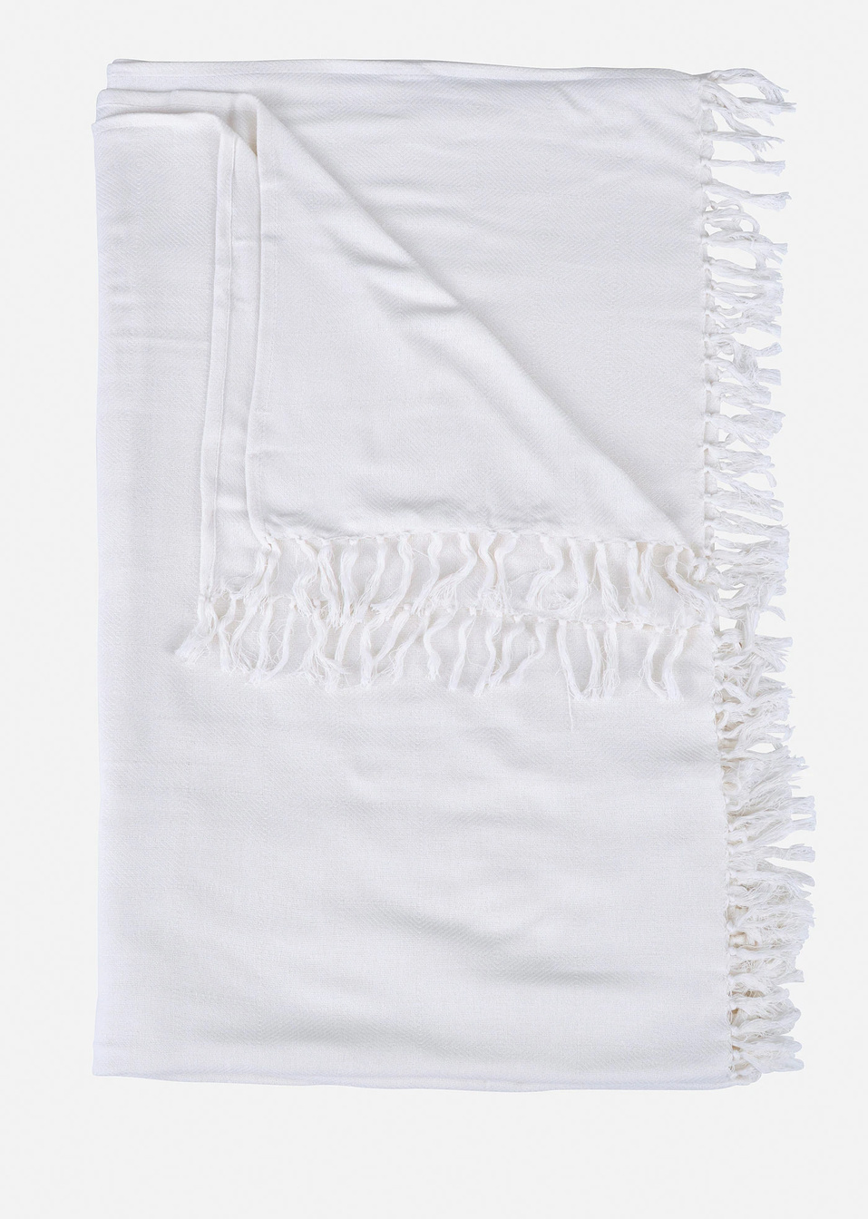 Κάλυμμα με κρόσσια-Λευκό-bpc living bonprix collection