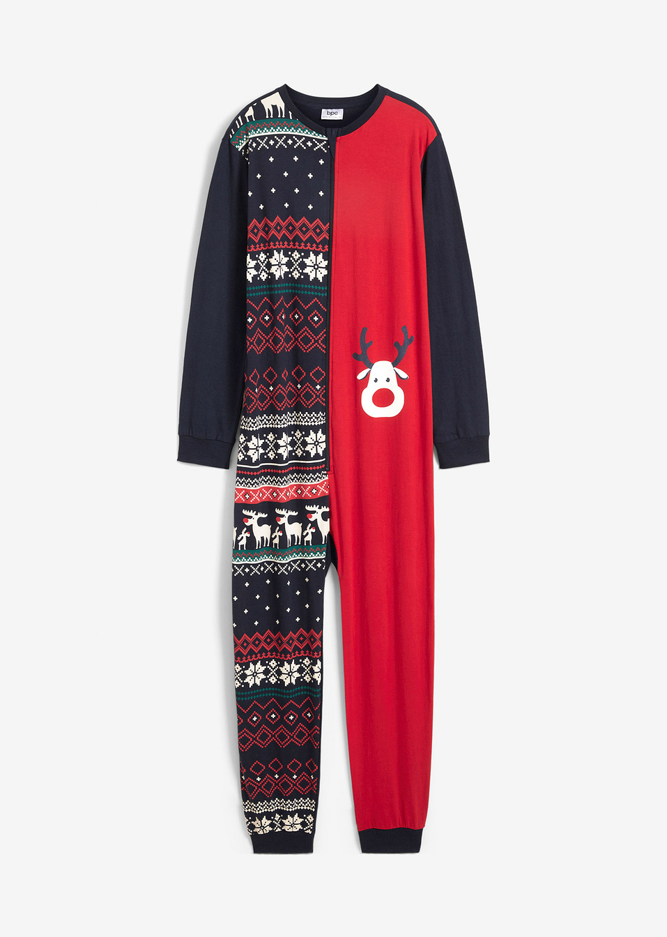 Ολόσωμη πιτζάμα-Μπλε σκούρο/Κόκκινο-bpc bonprix collection