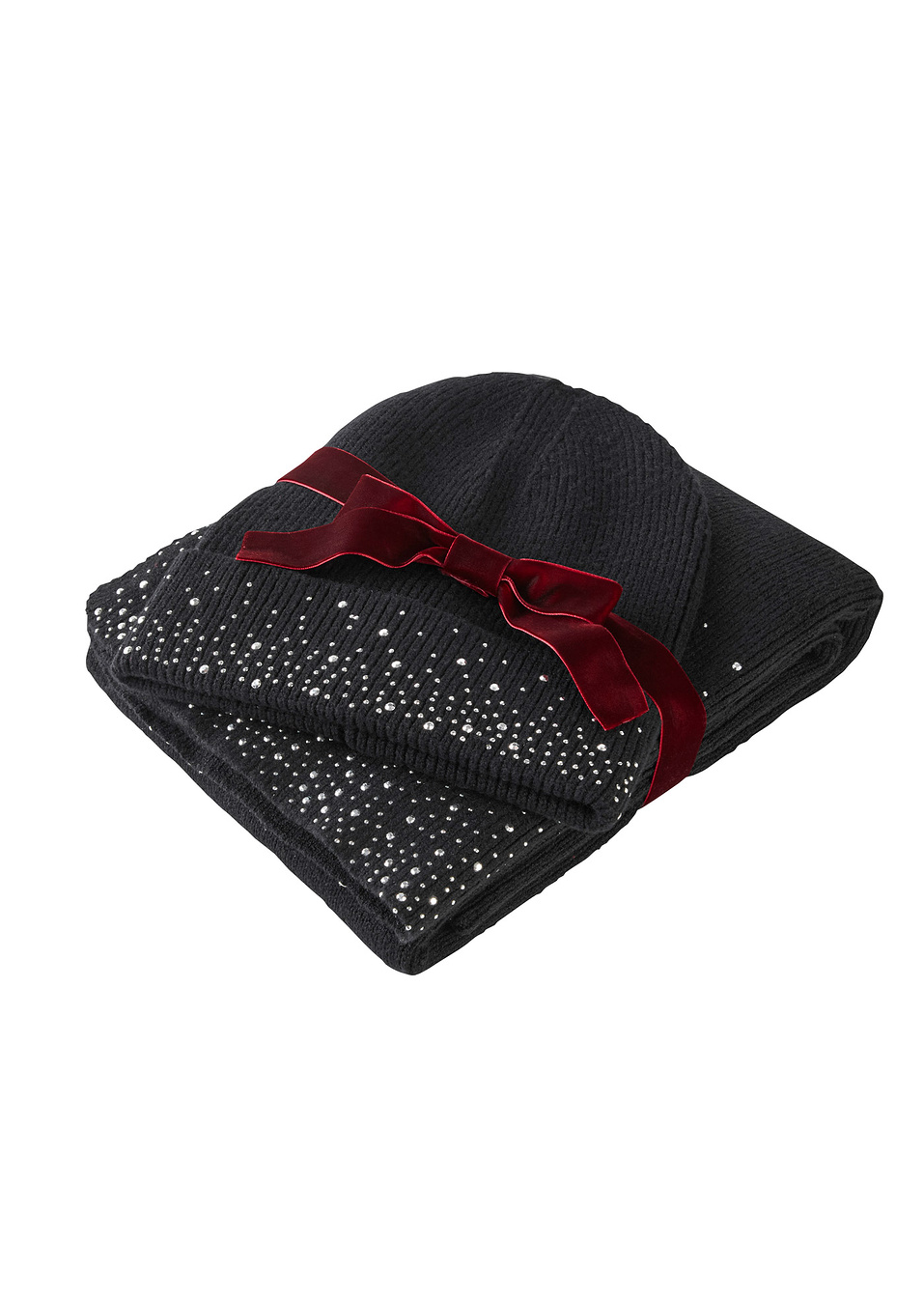 Κασκόλ και σκουφάκι (σετ 2 τεμ.)-Μαύρο-bpc bonprix collection