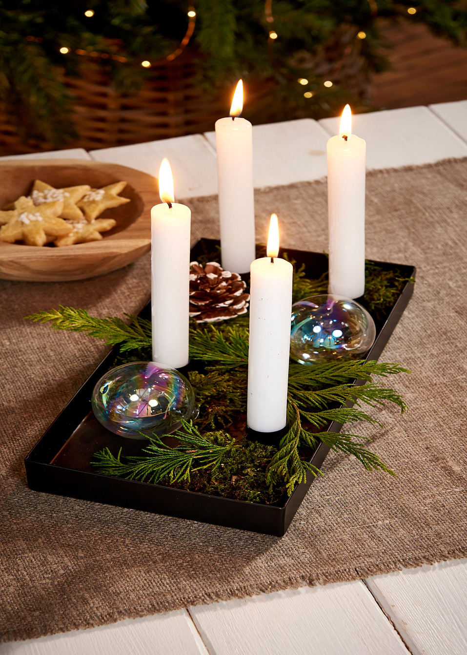 Магнитен свещник за 4 свещи-Черно-bpc living bonprix collection