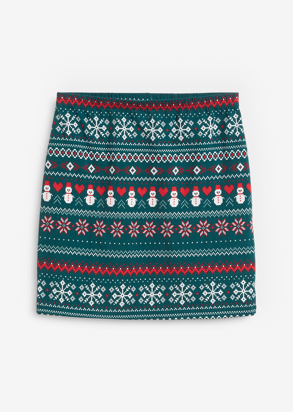 Ισοθερμική φούστα με νορβηγικό μοτίβο-Πετρόλ σκούρο/Γκρι ασημί/Λευκό κρεμ/Κόκκινο-bpc bonprix collection