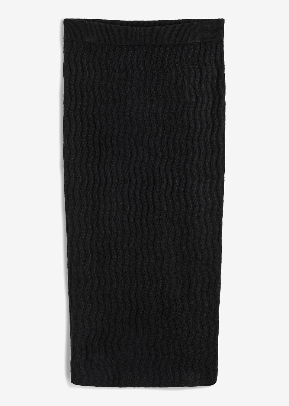 Πλεκτή φούστα longuette-Μαύρο-BODYFLIRT