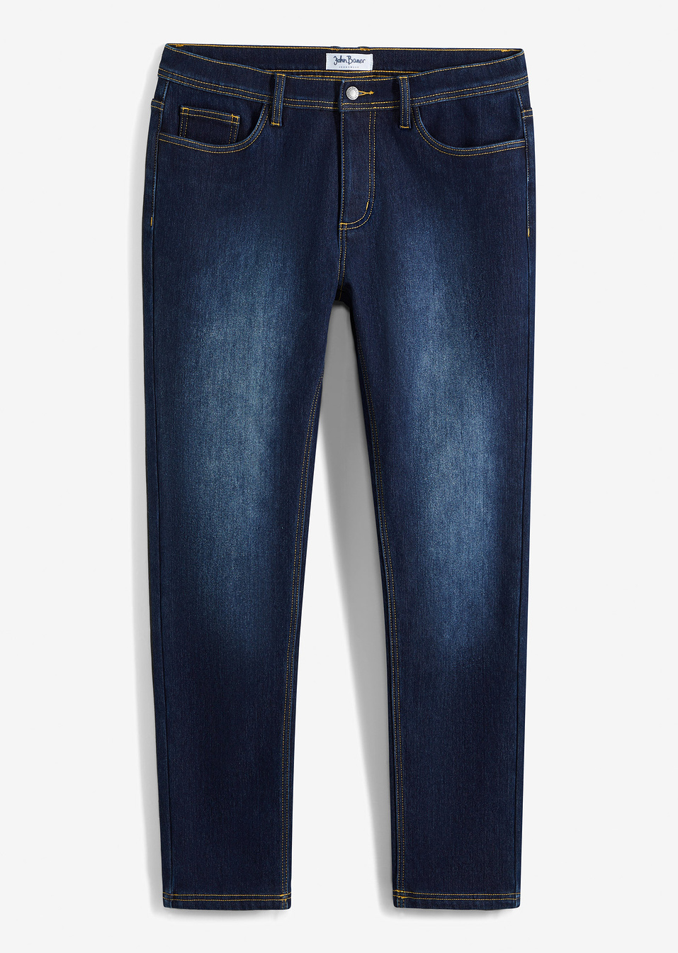 Πολύ μαλακό ελαστικό ισοθερμικό τζιν regular fit, straight-Μπλε σκούρο denim-John Baner JEANSWEAR