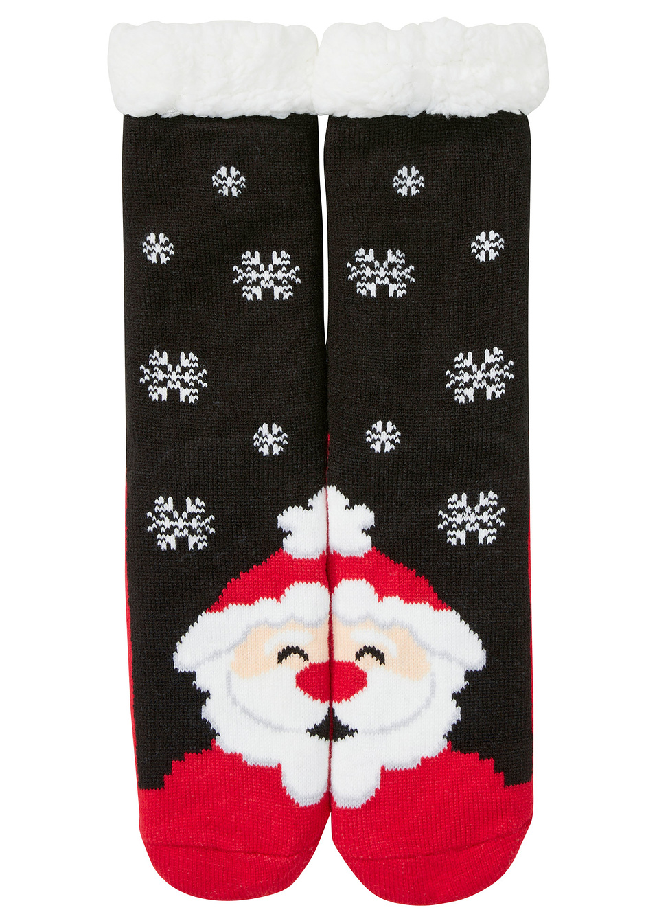 Μαλακές κάλτσες με μαλλιαρό εσωτερικό-Μαύρο/Φραουλί-bpc bonprix collection