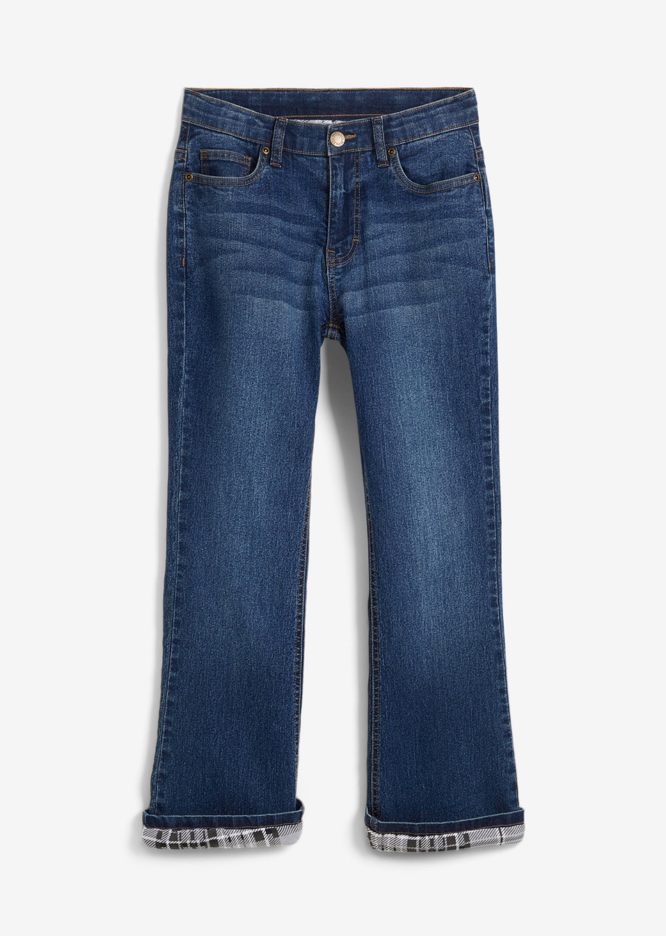 Ισοθερμικό ελαστικό τζιν bootcut-Μπλε denim-John Baner JEANSWEAR